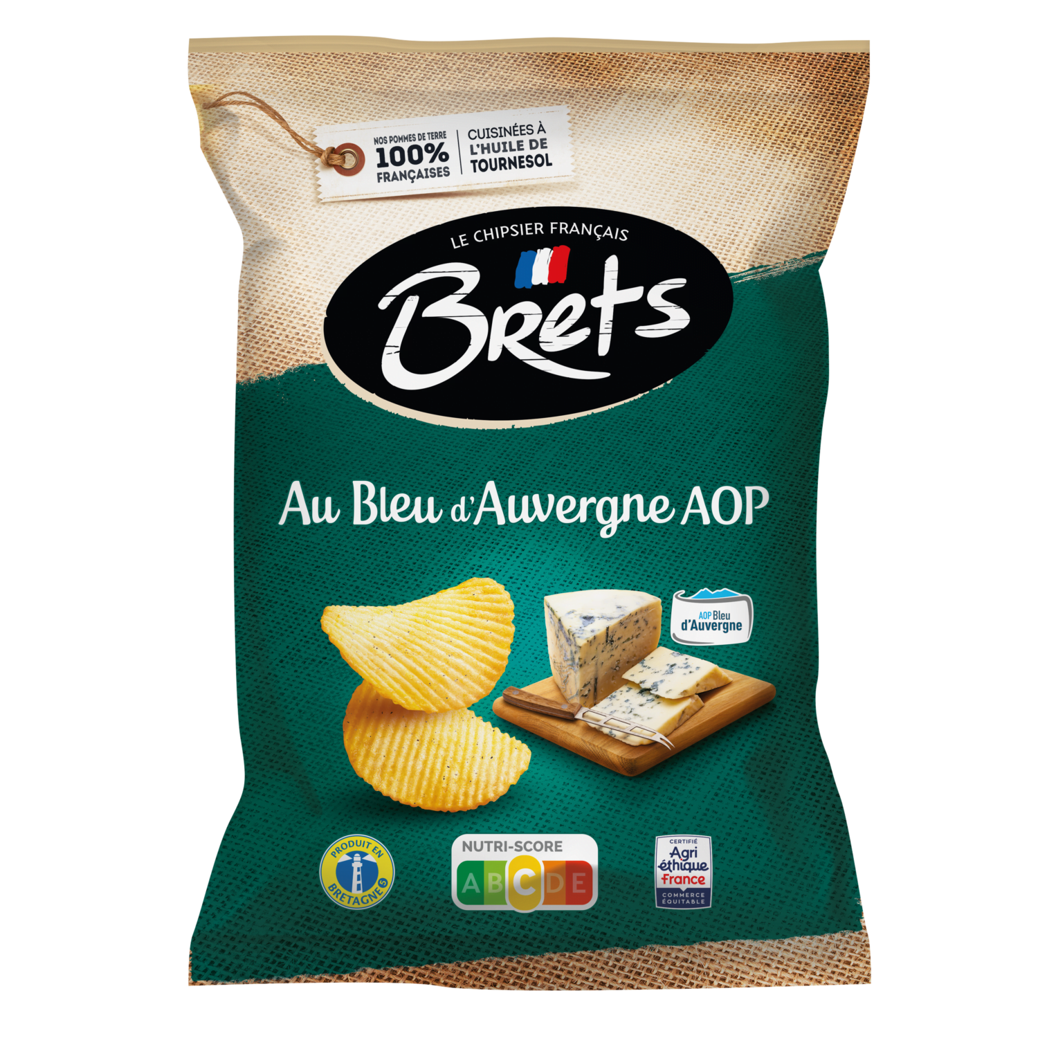 Chips Brets ondulées au bleu d'Auvergne - Brets - Le chipsier français